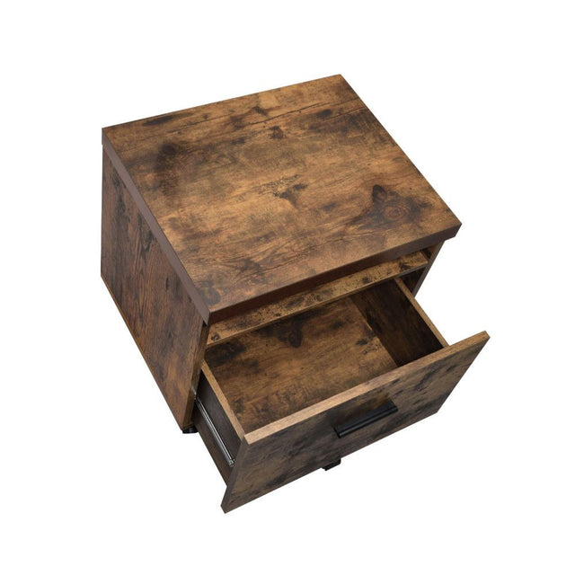 Rustic File Cabinet in Weathered Oak - WOODEN SOUL