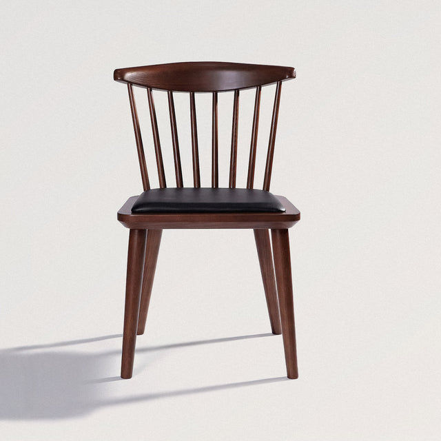 NASH Leather Cushioned Dining Chair in Ash Wood