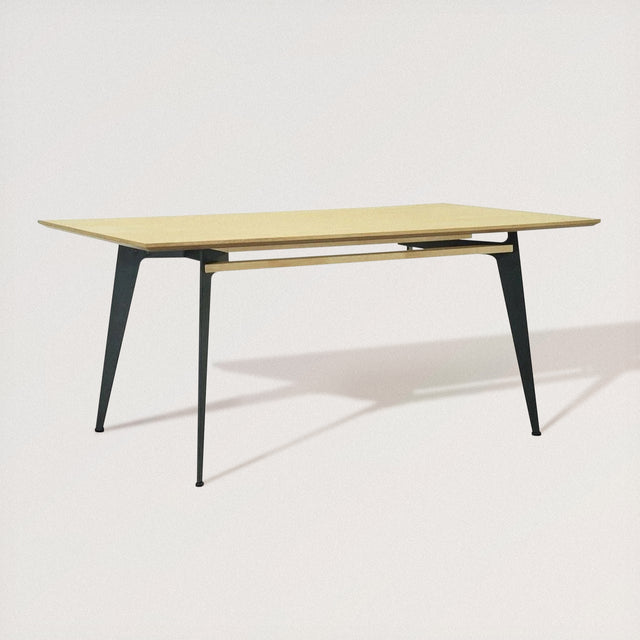 SIMON Minimalist Dining Table in Oak and Steel