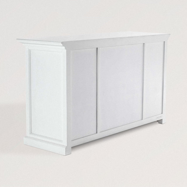 Artisan 3-Drawer Buffet Table in Classic White Mahogany - Wooden Soul