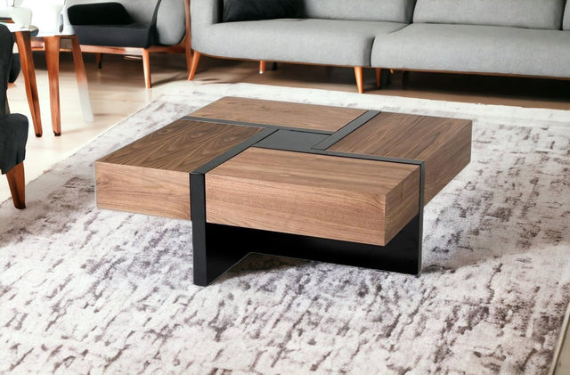 BILLIE Square Coffee Table in Walnut (Natural Finish) - WOODEN SOUL