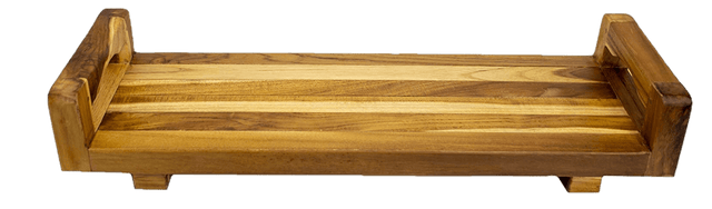 BUDDY Rustic Bath Tray and Seat with Handles in Teak Wood (29") - WOODEN SOUL