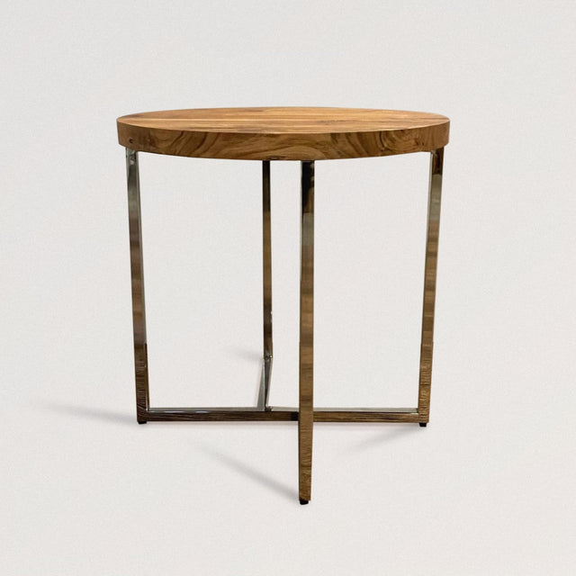 CLINTON Side / End Table in Recycled Acacia Wood - WOODEN SOUL