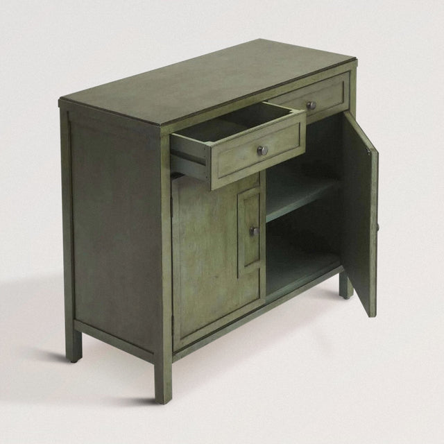 Console Cabinet in Zen Green Bayur Wood - Wooden Soul
