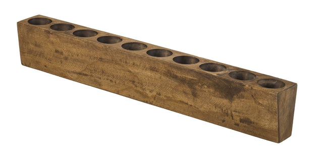 Distressed Solid Wood Candle Holder in Maple (10 Holes) - Wooden Soul