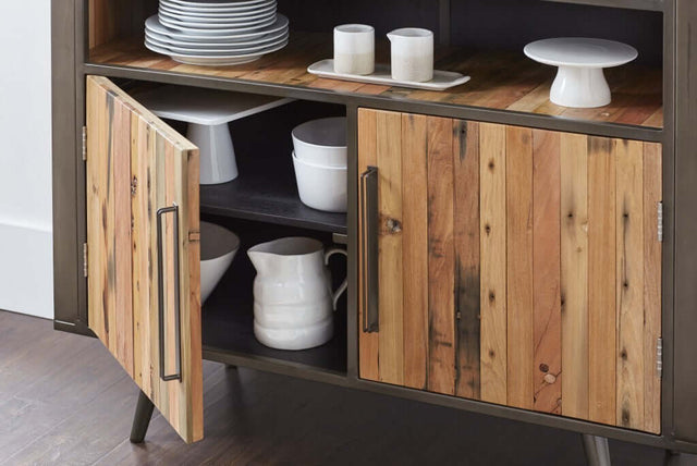 Double Decker Cabinet in Reclaimed Wood Cabinet Detail- Wooden Soul
