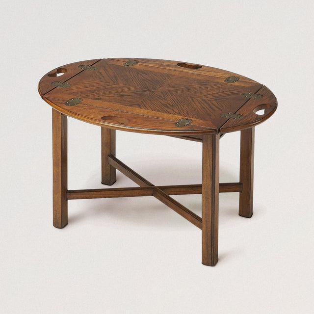 Dual-Modal Rubberwood Table in Vintage Oak - Wooden Soul