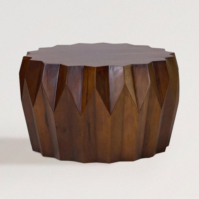 ELVIS Drum Coffee Table in Mango Wood - Wooden Soul