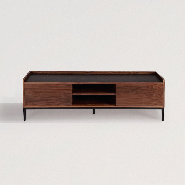 FOGERTY TV Stand in Black Rock and Walnut - WOODEN SOUL