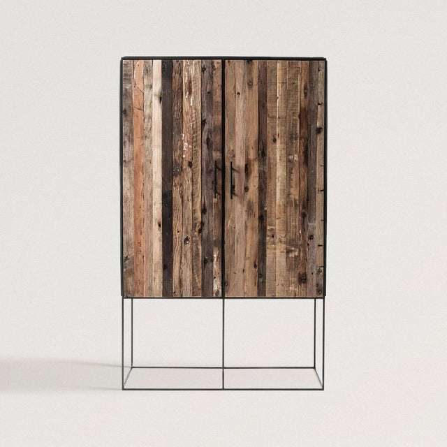 GILLIAN Tall Accent Cabinet in Reclaimed Wood - WOODEN SOUL