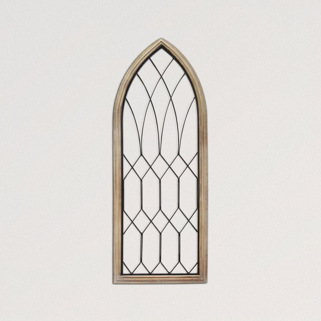 HARPER Cathedral Frame Window Panel in Knotty Wood - WOODEN SOUL
