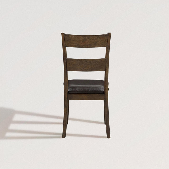JACKSON Dining Chair in Faux Leather and Solid Rubberwood - WOODEN SOUL