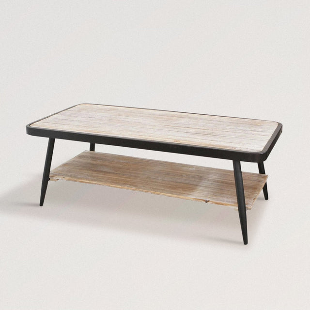 JANIS Industrial Oak and Steel Coffee Table - Wooden Soul