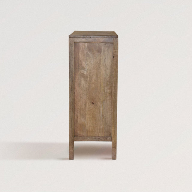KNOPFLER Hand-Carved Storage Cabinet in Dark Mango Wood - WOODEN SOUL