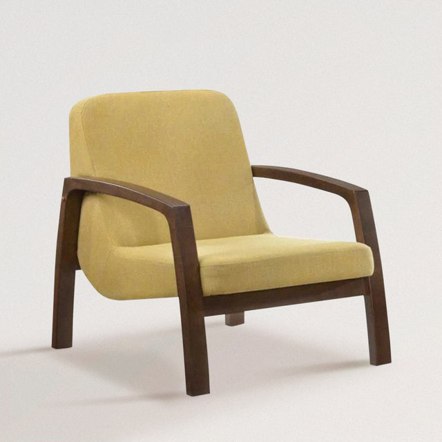 MILES Gold Lounge Chair in Solid Walnut - Wooden Soul