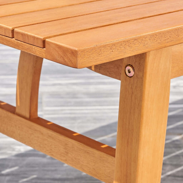 Outdoor Coffee Table in Eucalyptus Wood Leg Detail - Wooden Soul