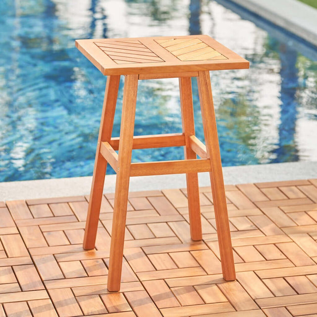 Patio Side Table in Natural Eucalyptus Wood - Wooden Soul