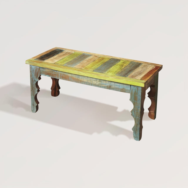 Reclaimed Wood Bench in a Hand-Painted Finish - Wooden Soul