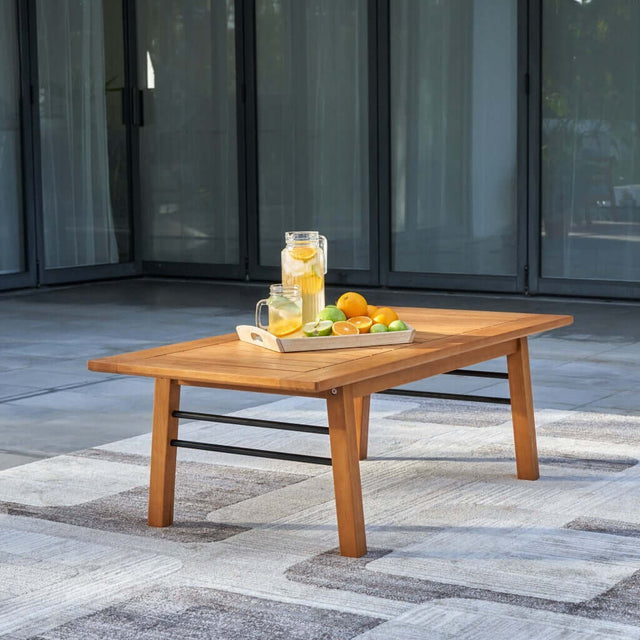 Rectangular Outdoor Coffee Table in Eucalyptus Wood - Wooden Soul