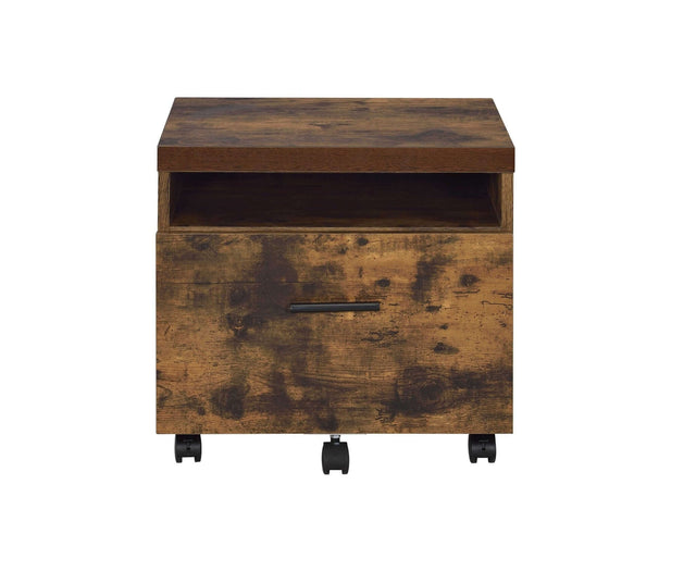 Rustic File Cabinet in Weathered Oak - Wooden Soul