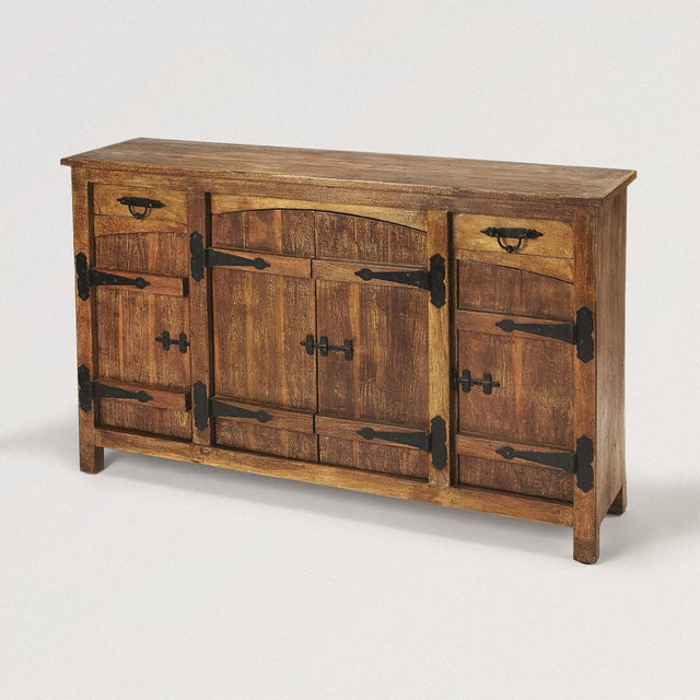 Rustic Lodge Sideboard in Solid Acacia Wood - Wooden Soul