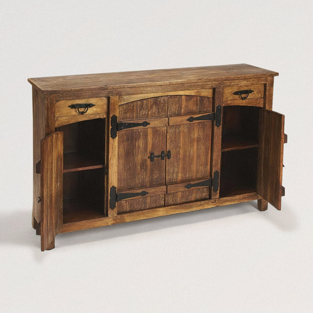 Rustic Lodge Sideboard in Solid Acacia Wood - Wooden Soul