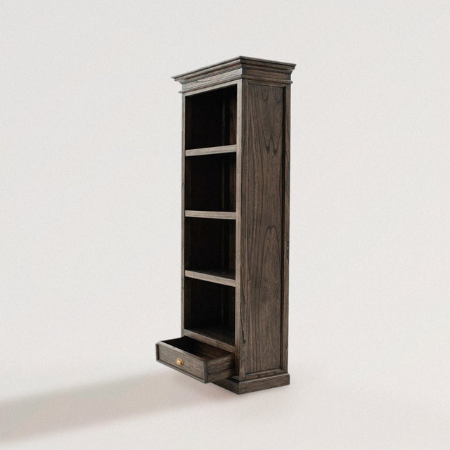SUZANNE Bookcase in Black Washed Mindi Wood - WOODEN SOUL