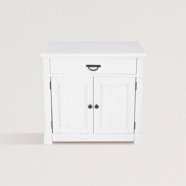 TOWNES Chest with Planked Panel Doors in Solid White Wood - WOODEN SOUL