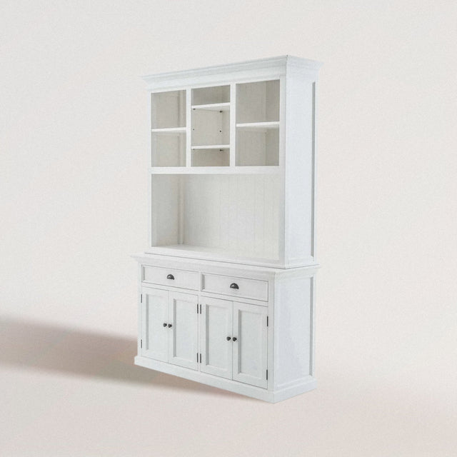 TOWNES Classic Buffet Hutch in White Wood - WOODEN SOUL