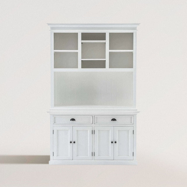 TOWNES Classic Buffet Hutch in White Wood - WOODEN SOUL