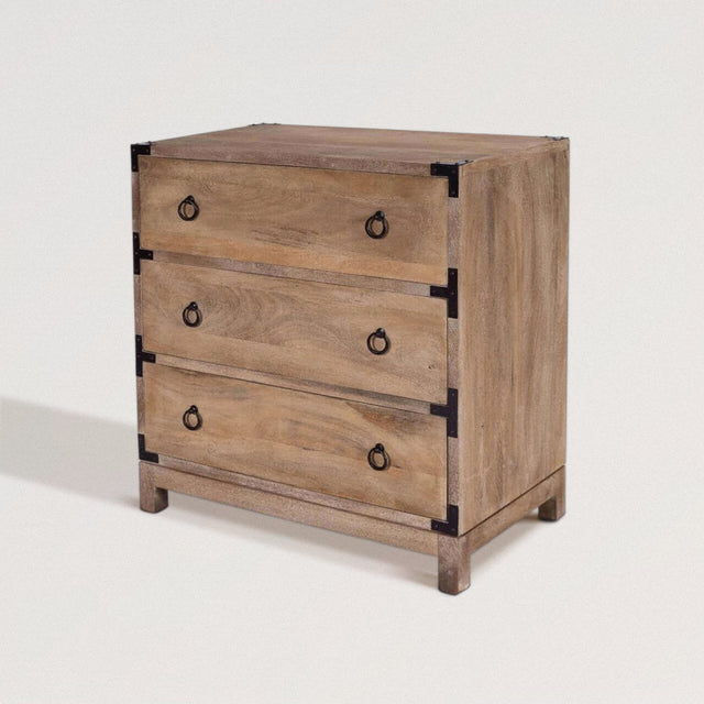 TOWNSHEND Campaign Chest in Natural Mango Wood - WOODEN SOUL