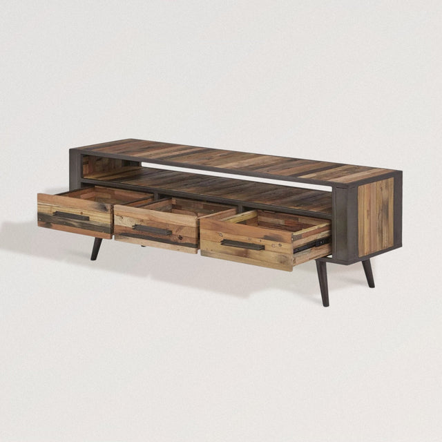 TV Stand in Reclaimed Boat Wood - Wooden Soul