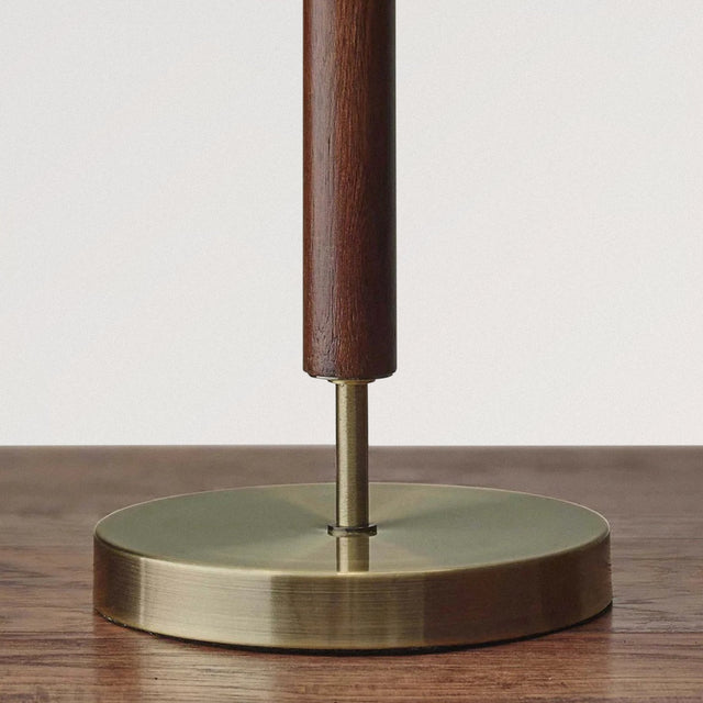 VINCENT Table Lamp in Antique Brass and Walnut - WOODEN SOUL
