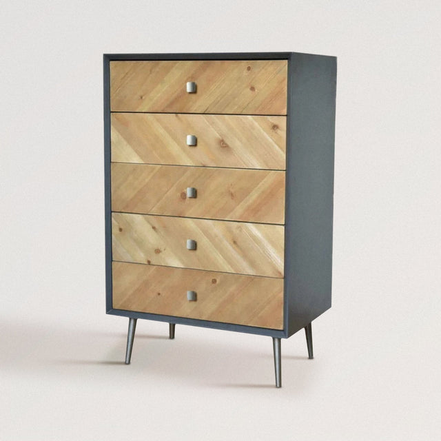 WELLER Cabinet / Dresser with Patterned Wood Drawers - WOODEN SOUL