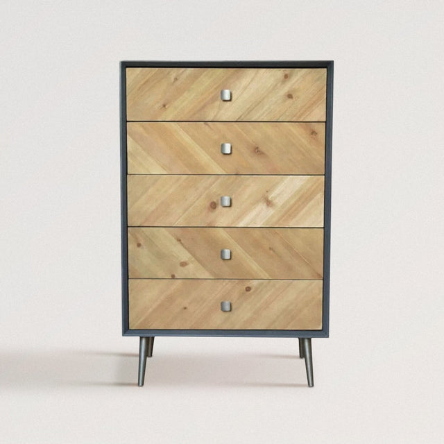 WELLER Cabinet / Dresser with Patterned Wood Drawers - WOODEN SOUL
