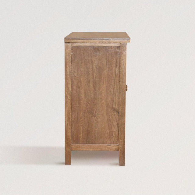 WITHERS Hand-Carved Storage Cabinet in Solid Mango Wood - WOODEN SOUL