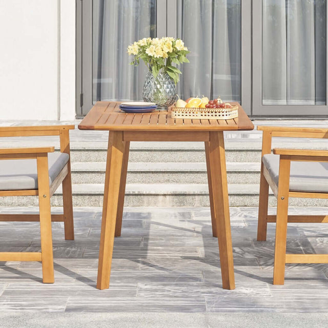 Wooden Slatted Outdoor Table in Natural Eucalyptus Wood - Wooden Soul