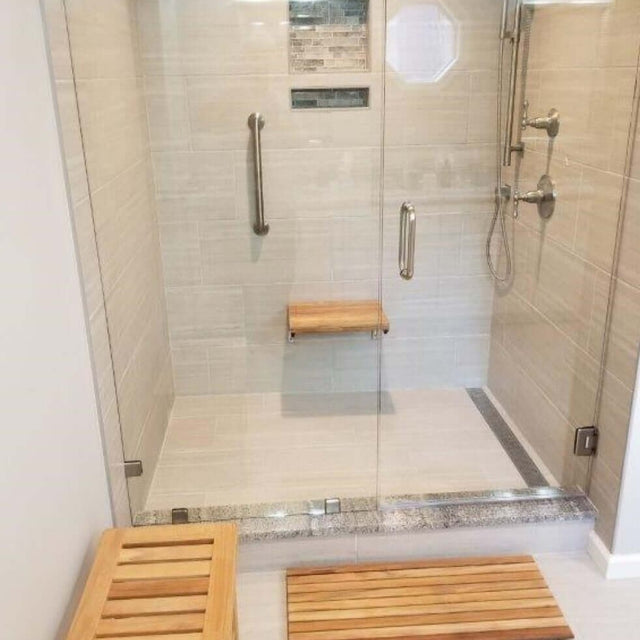 WOODEN SOUL Island Resort Teak Shower Bench (17") Photo 1 - Wooden Soul