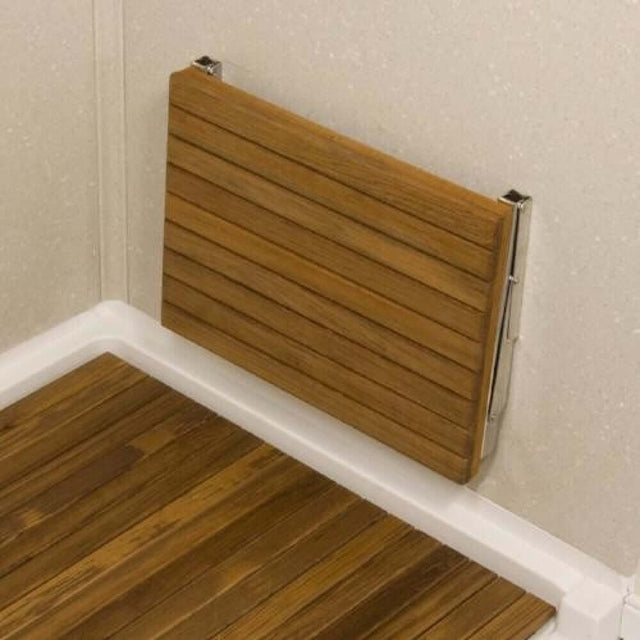 WOODEN SOUL Island Resort Teak Shower Bench (17") Folded Up - Wooden Soul