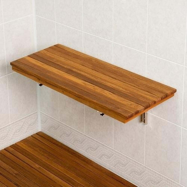 WOODEN SOUL Island Resort Teak Shower Bench (24") - Wooden Soul