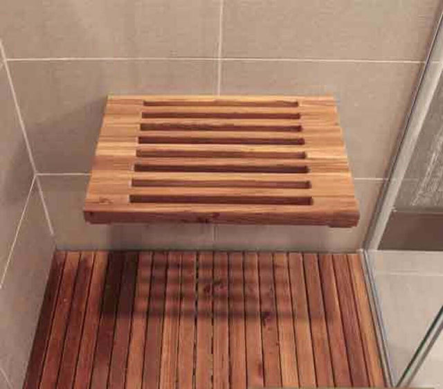 WOODEN SOULIsland Resort Teak Shower Bench (18") Photo 2 - Wooden Soul